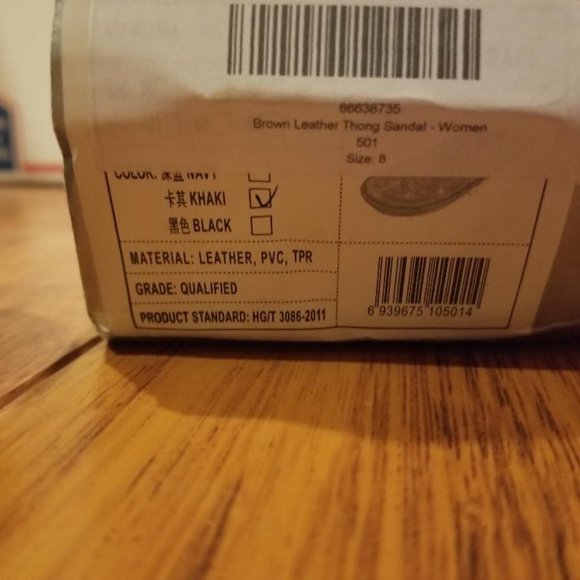 Brown Leather Thong Sandal - Women size 8 - Picture 5 of 5